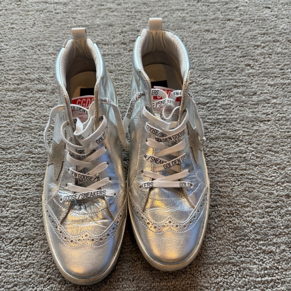 Golden Goose Silver High-Top Sneakers - Picture 2 of 10